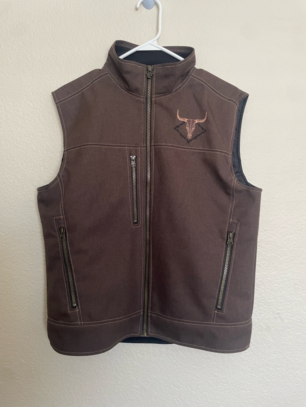 Western Cinch Men's Brown Bonded Concealed Carry Work Wear Vest Size Small